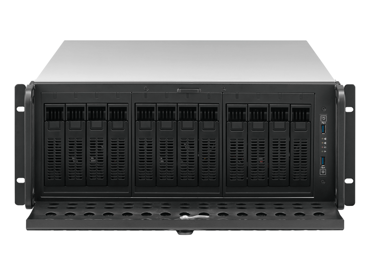 Alt View 1. Rosewill - Rosewill 4U Rackmount Case RSV-L4412U | 12 Hot Swap 3.5/2.5" SATA/SAS | E-ATX | 3x120mm+2x80mm Fans | 2x USB 3.0 | Lock - Black.