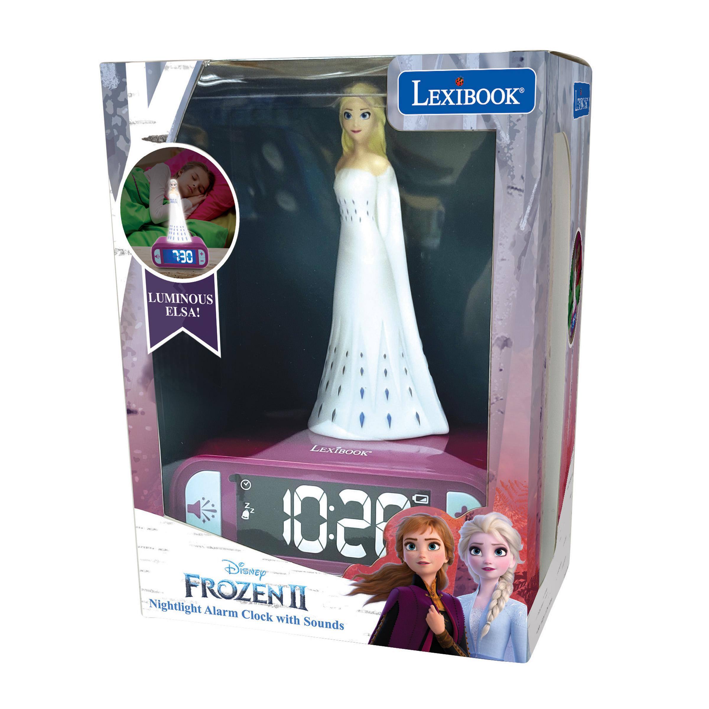 LEXIBOOK  
2020  
LUMINOUS ELSA!  
LEXIBOOK 2020 Disney Nightlight FROZEN II Alarm Clock with Sounds