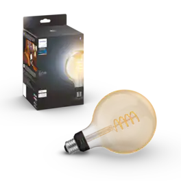 Philips - Hue White Ambiance 7W G40 E26 Bluetooth Filament Smart Bulb