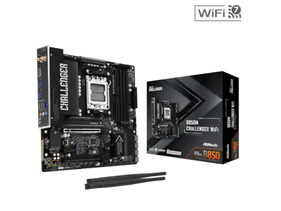 WIFI 7
CHALLENGER
B850M
CHALLENGER WiFi
ASRock
B850M
CHALLENGER WiFi