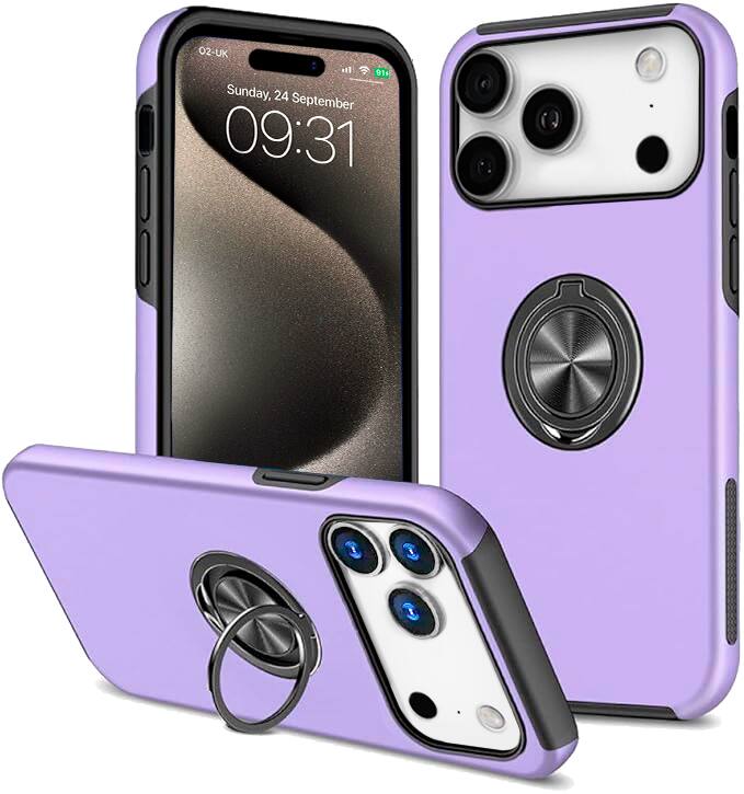 Entronix - iPhone 17 Pro Case with 360º Kickstand and Enhanced Protection - Purple