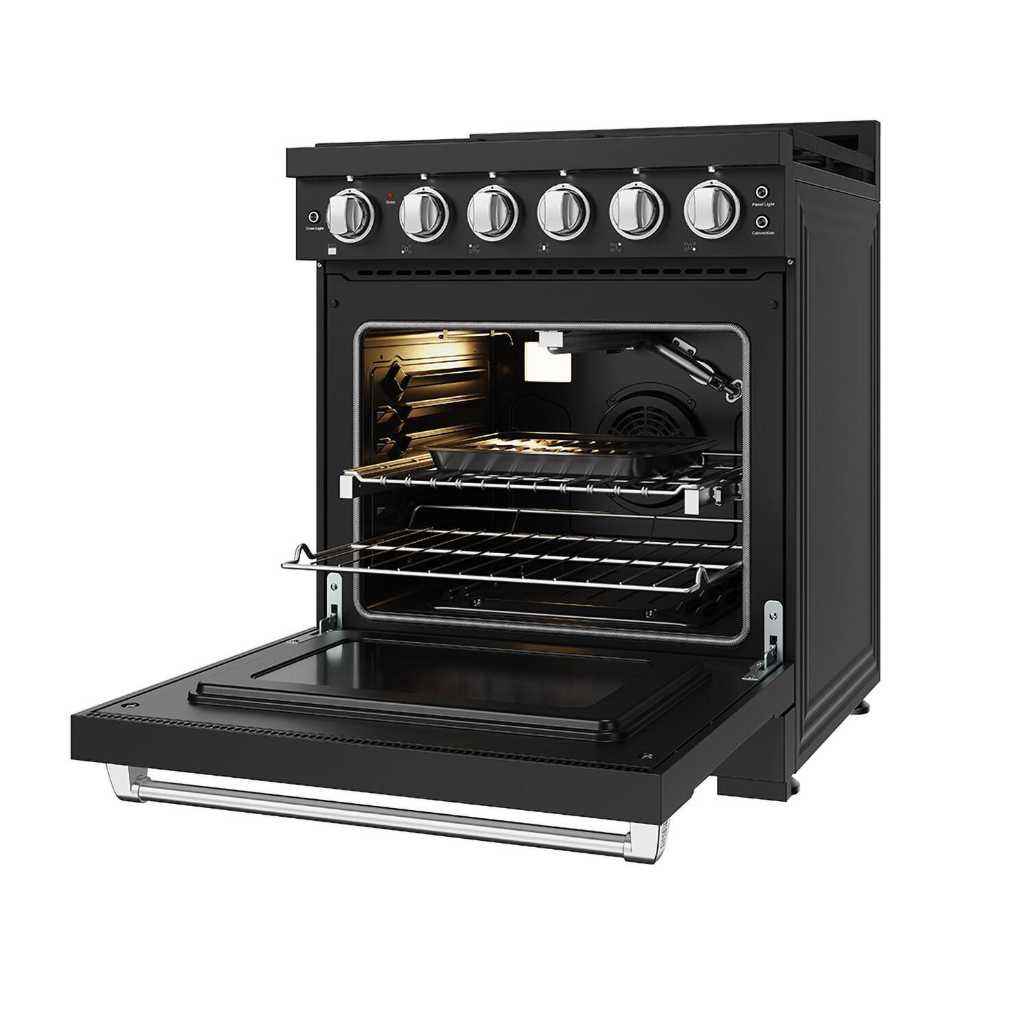 Alt View 6. Thor Kitchen - Gordon Ramsay Series by Thor Kitchen 4.55 Cu. Ft Freestanding Liquid Propane Gas Range with Stainless Steel Hardware - Black.