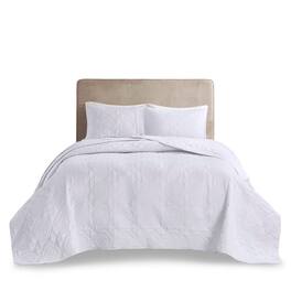 Gracie Mills - McCormick 3 Piece Reversible Bedspread Set - White