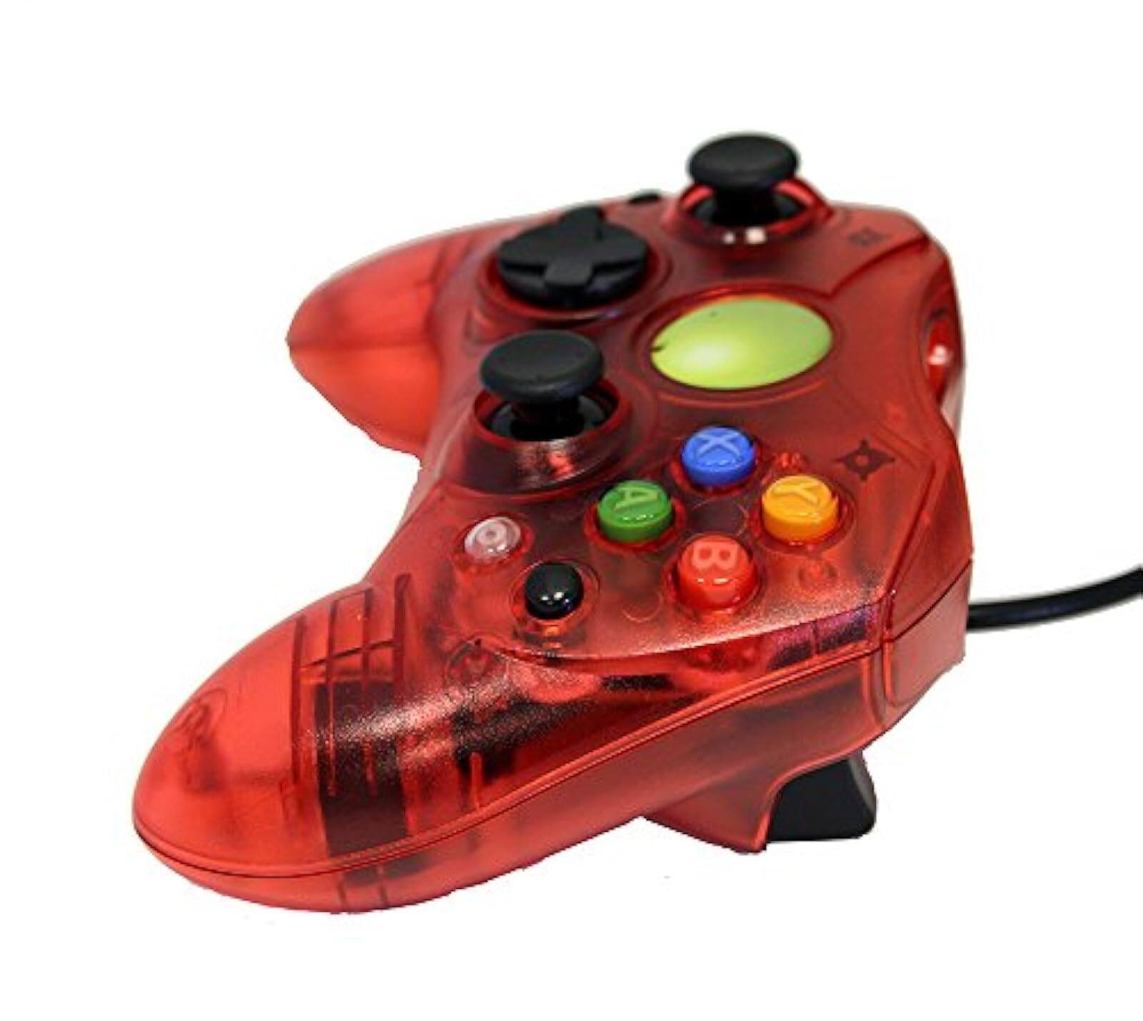 Alt View 1. Mars Devices - Replacement Controller for XBox Original - Red Transparent - Red.