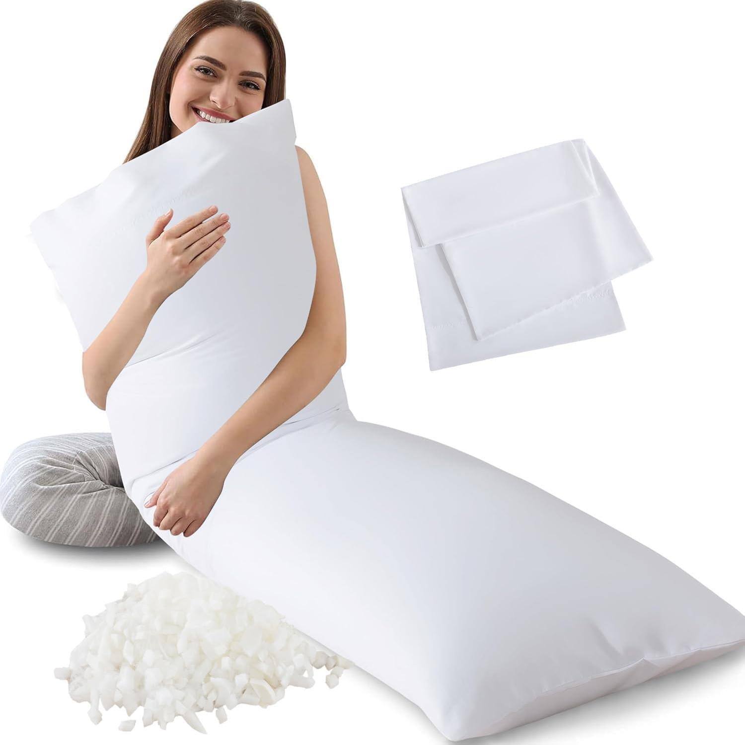 Pale White-LONG BODY PILLOW