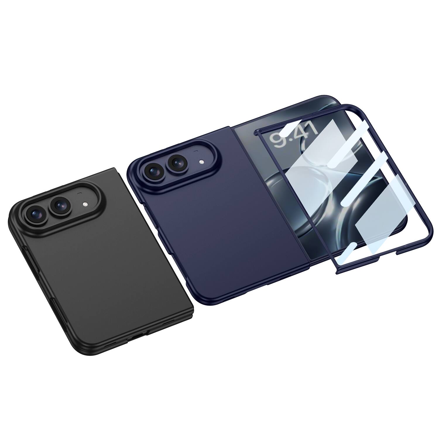 Alt View 2. Dteck - for Apple iPhone Duo 2026 Ultra-Thin Case Built-in Screen Protector Rugged Slim Polycarbonate Phone Back Cover - Darkblue.