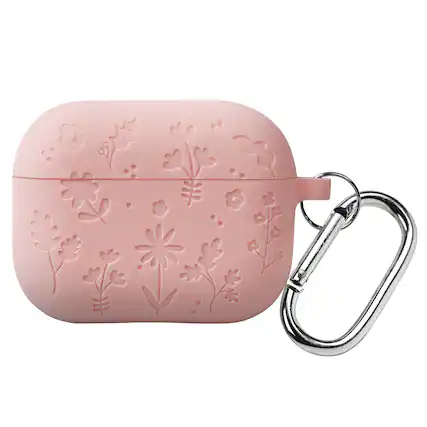 Front. Vena - For Apple AirPods Pro 3 Case Cover Silicone Floral, Protective Cover For MagSafe AirPods Pro Gen 3 3rd Generation, Pink - Pink.
