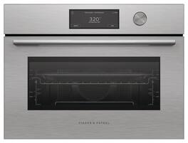 Fisher & Paykel - 24" 1.7 Cu Ft Built-in Convection Speed Single Oven, 6.8" Touchscreen w/Dial - Compact - Contemporary - Brushed Silver