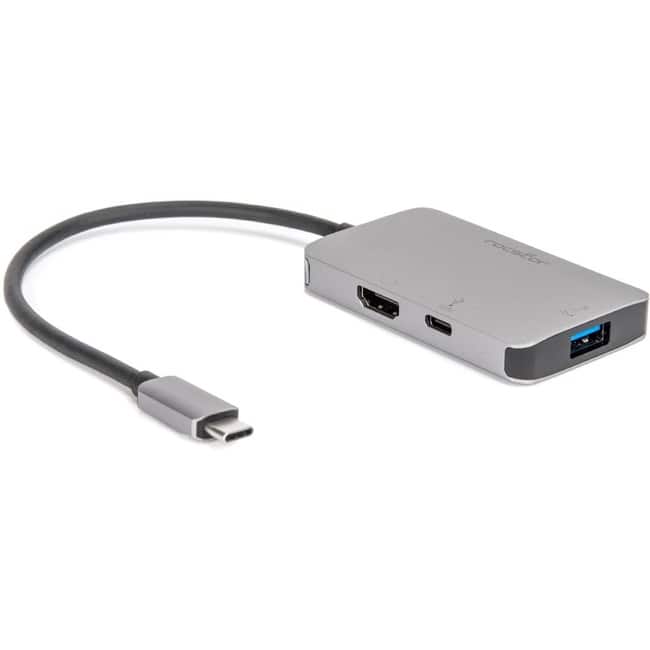 Rocstor - Premium USB-C to HDMI 4K Adapter, USB-C 100W PD Charging & USB Type-A port - USB Type C - HDMI Digital Audio - Aluminum Gray