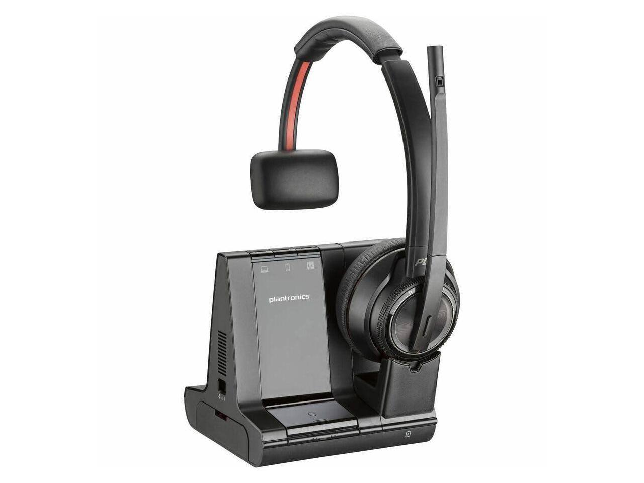 Alt View 10. HP - HP Savi 8210 UC DECT Headset - Mono, Wireless, Bluetooth/DECT, Noise Cancelling - Black.