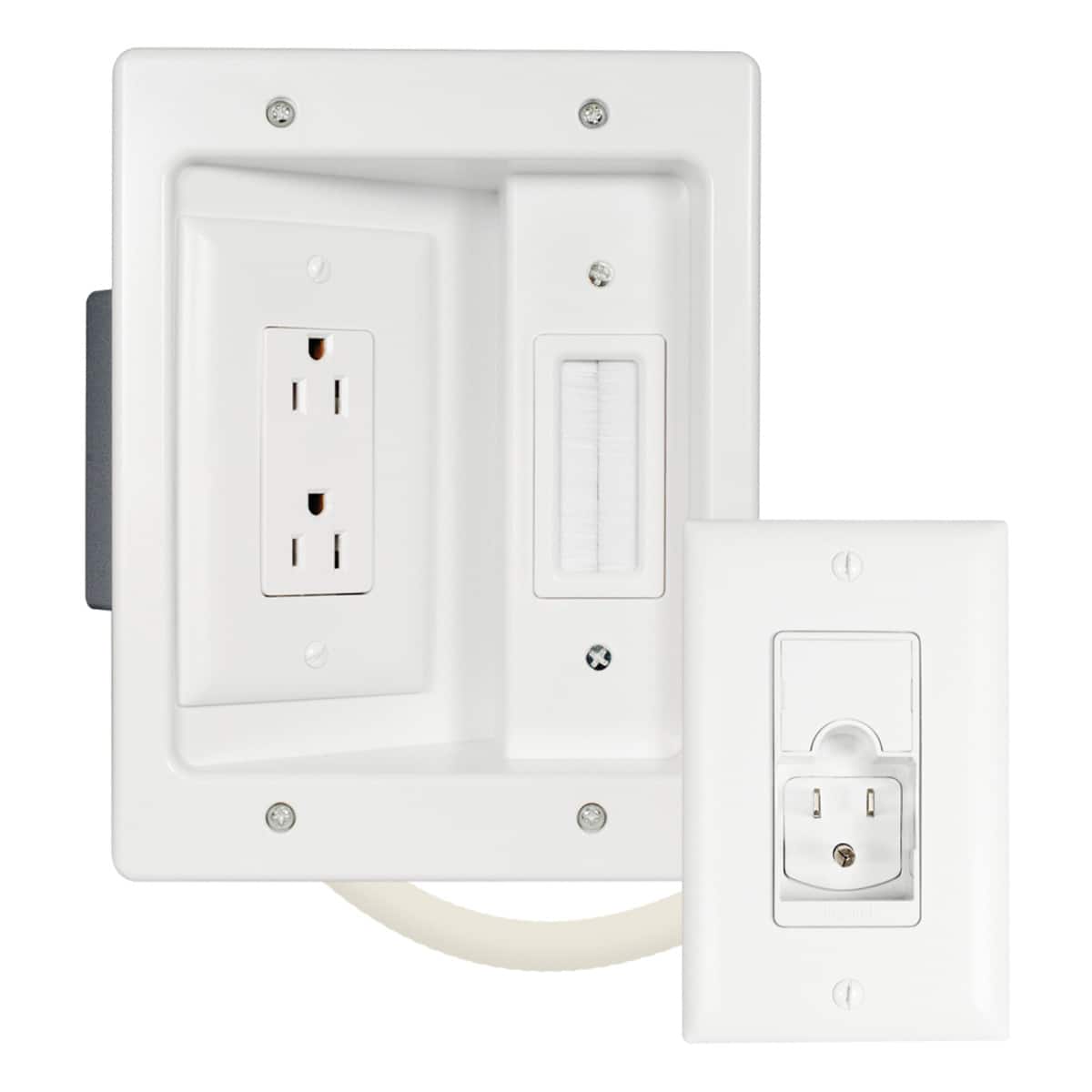 Sanus - SA-IWP1 In-Wall TV Power and Cable Management Kit - White