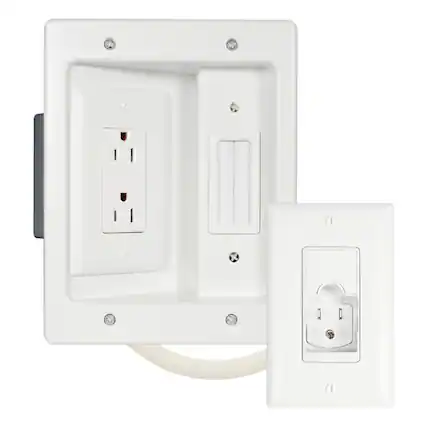 Front. Sanus - Sanus SA-IWP1 In-Wall TV Power and Cable Management Kit - White.