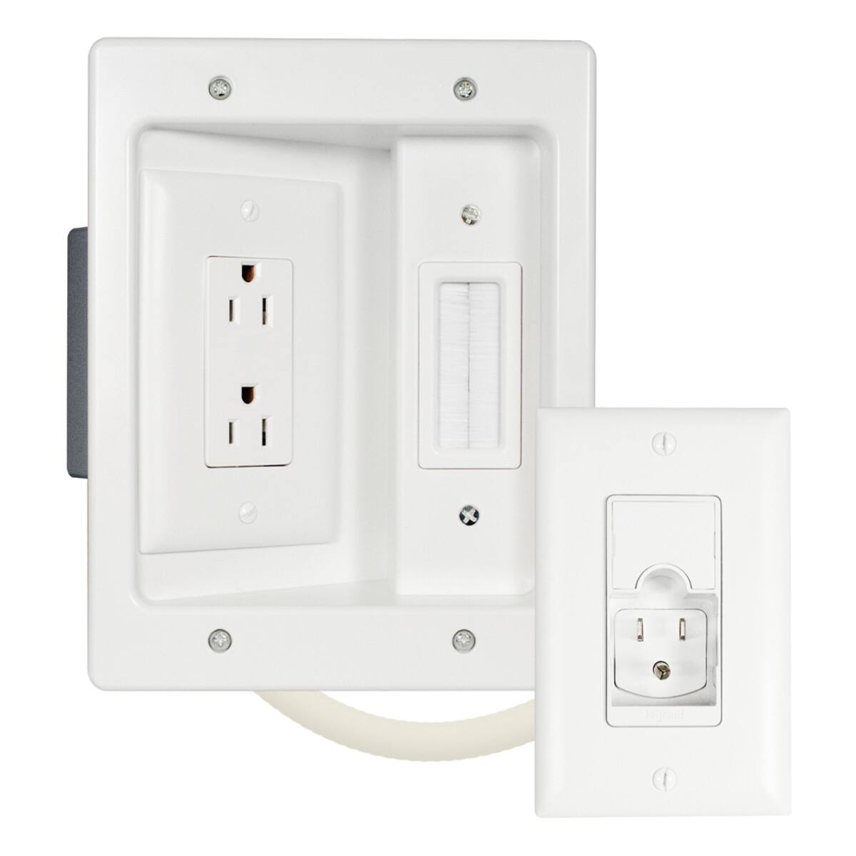 Front. Sanus - Sanus SA-IWP1 In-Wall TV Power and Cable Management Kit - White.