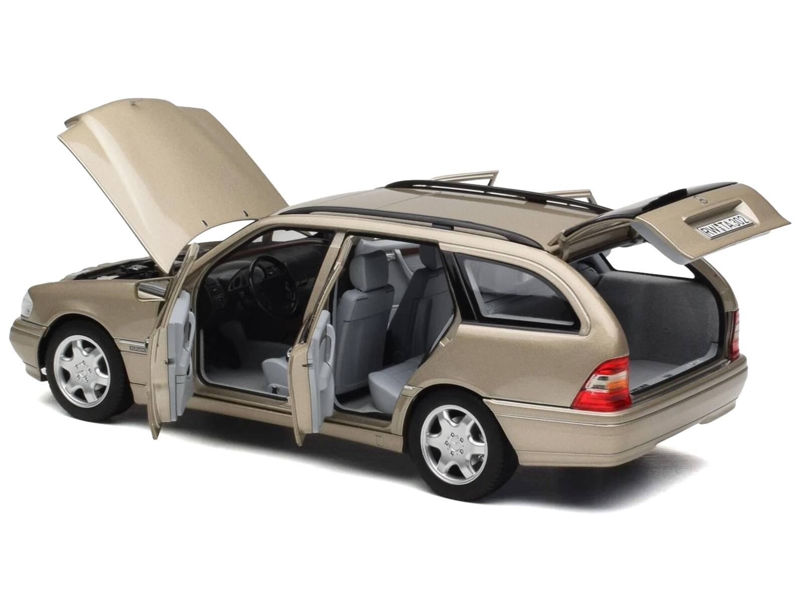 Back. Norev - 1997 Mercedes-Benz C-Class T-Model Smoke Silver Metallic 1/18 Diecast Model Car by Norev - Silver Metallic.