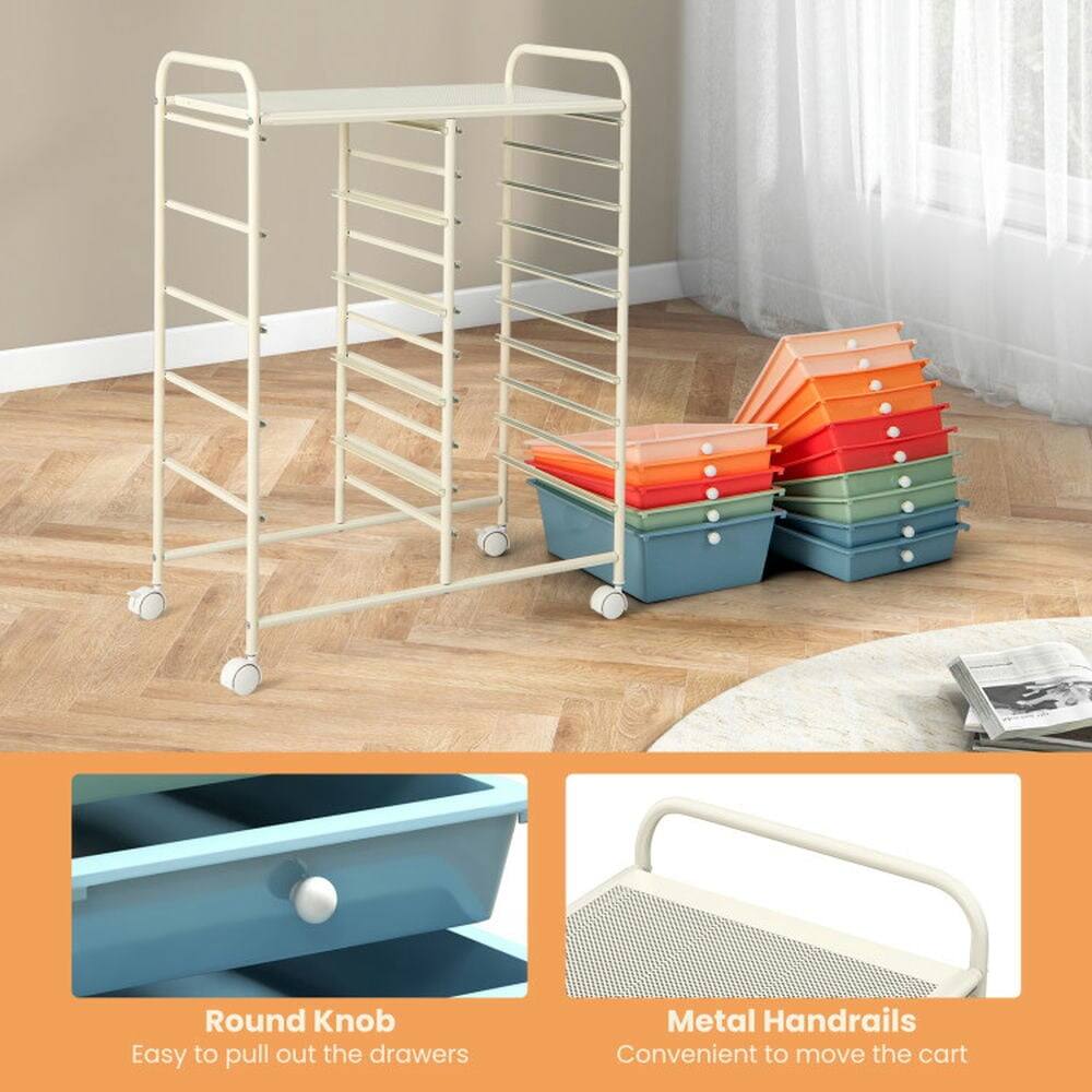 Round Knob  
Easy to pull out the drawers  

Metal Handrails  
Convenient to move the cart
