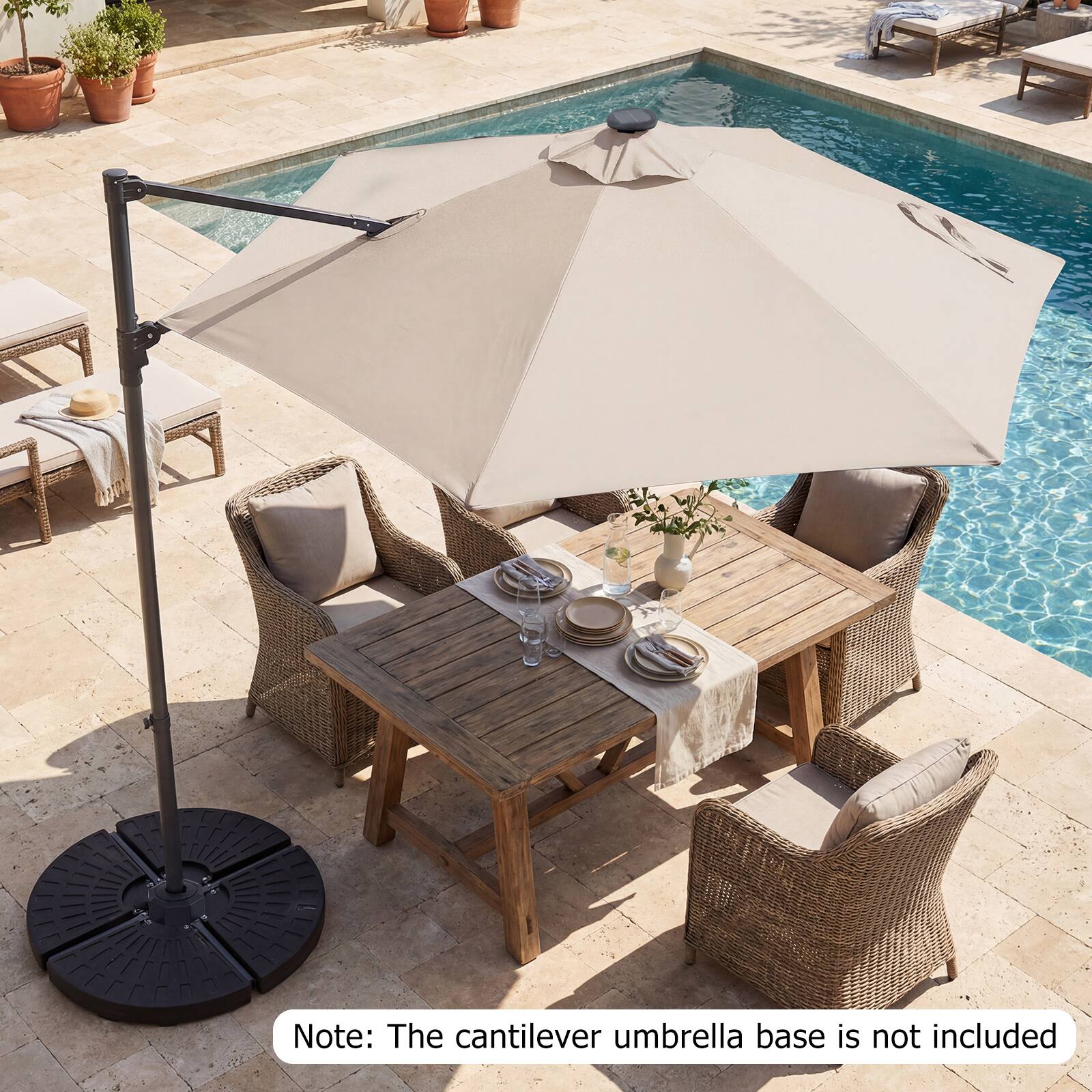 Note: The cantilever umbrella base is not included.