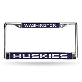 Rico Industries - Washington Huskies Chrome Metal Laser Cut License Plate Frame - Multi