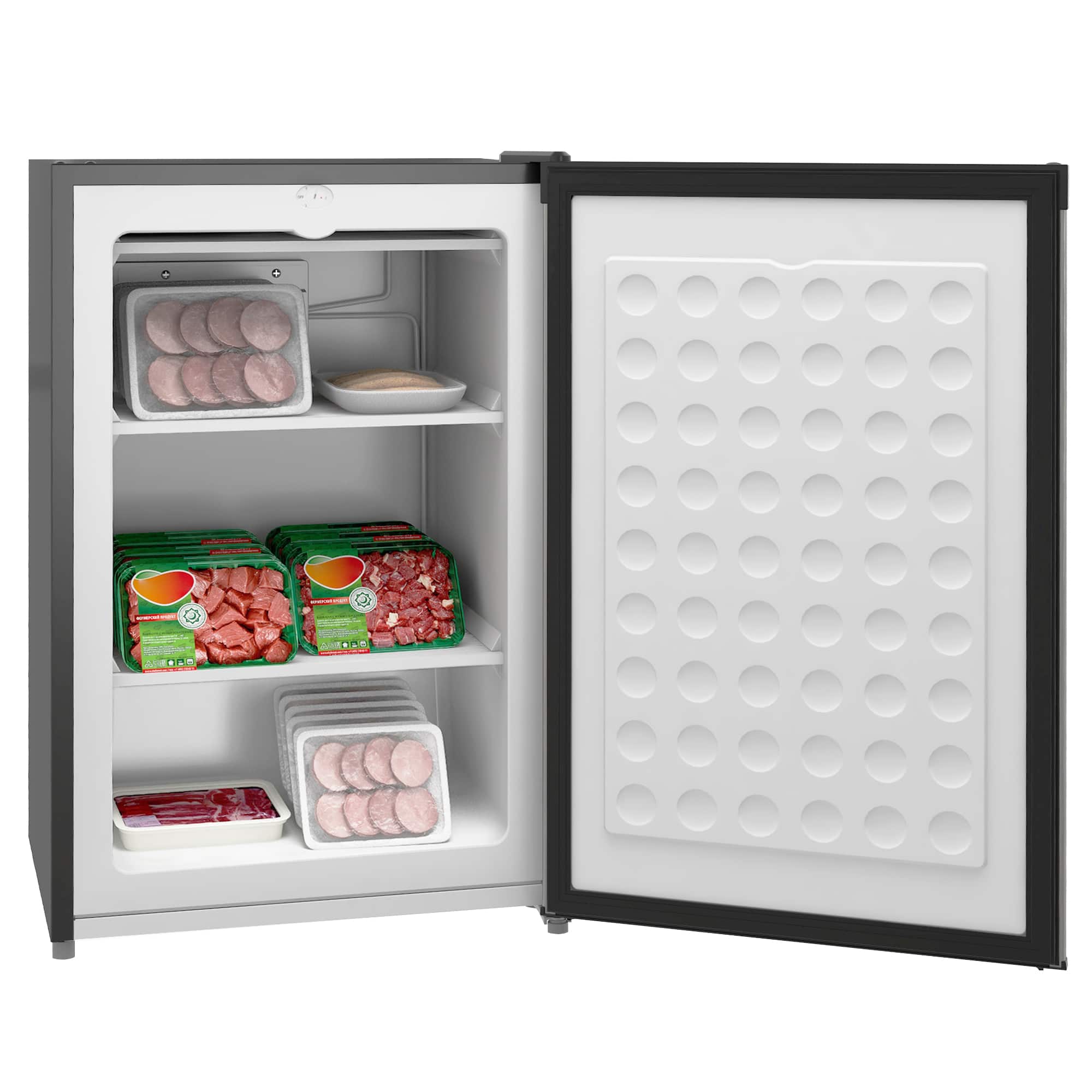 Tiramisubest - Upright Freezer, 3.0 Cubic Feet Compact Mini Freezer with Reversible Single Door and Adjustable Thermostat - Silver