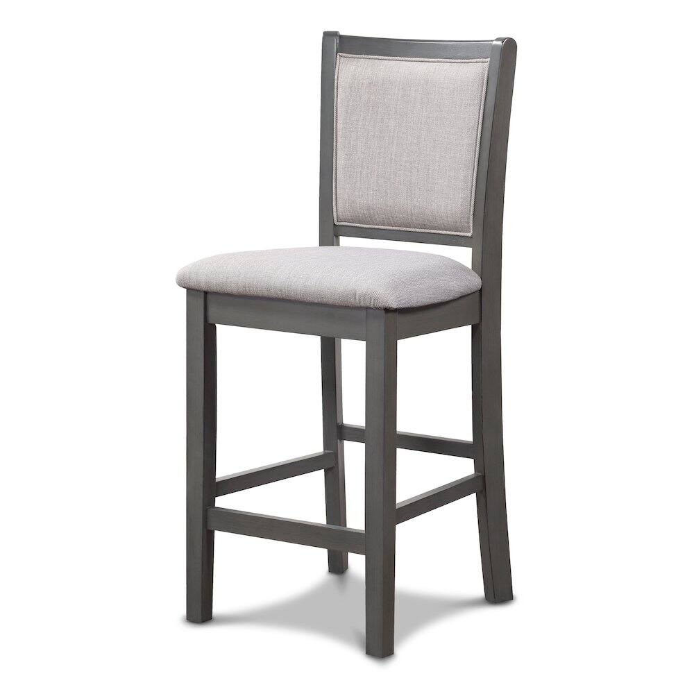 Back. New Classic Furniture - Amy Wood Counter Chair in Gray (Set of 6) - Gray.