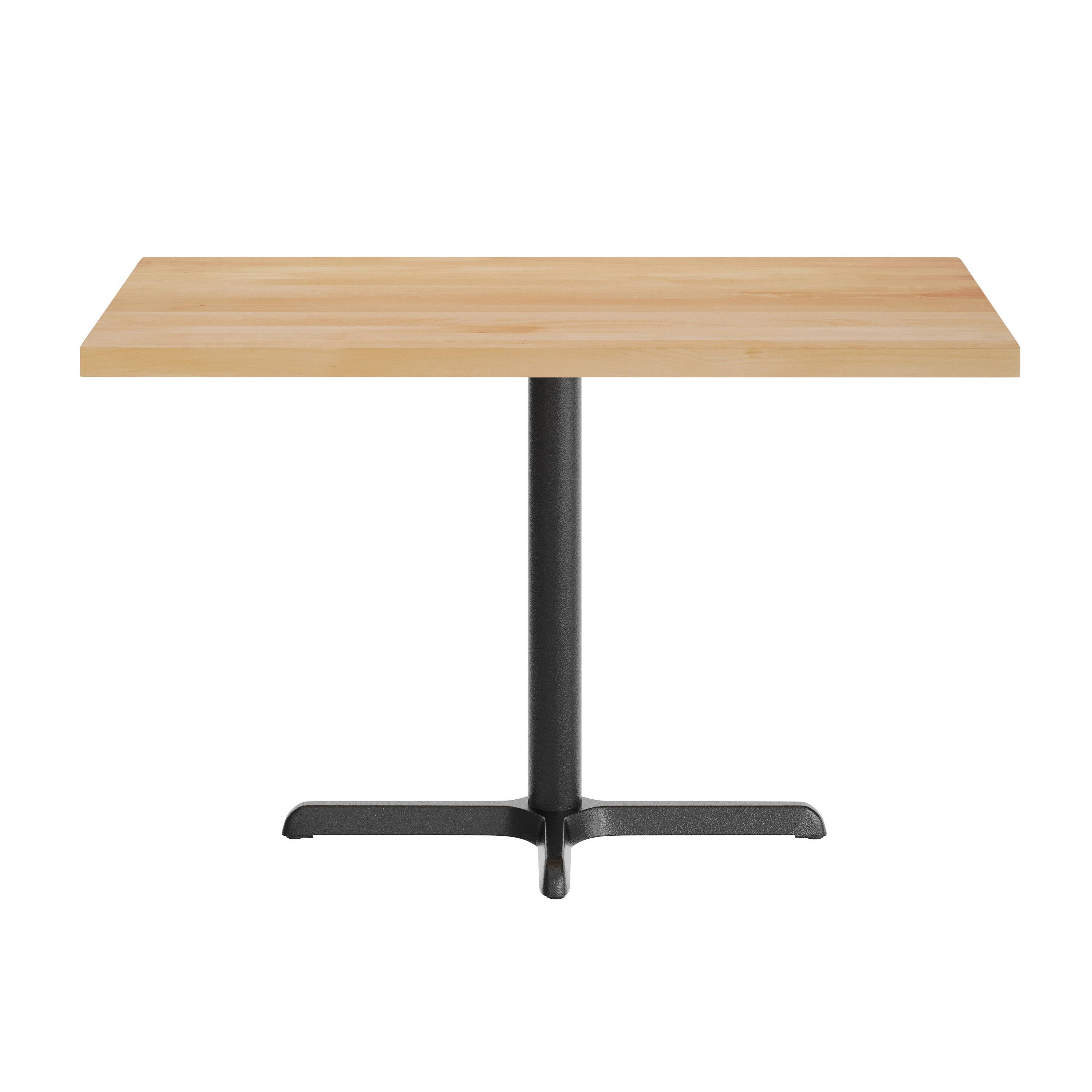 Angle. Flash Furniture - Bennett 30" x 48" Solid Wood Commercial Indoor Tabletop in Natural with 23.75" x 29.5" Dining Height Rust-Resistant Blac - Natural.
