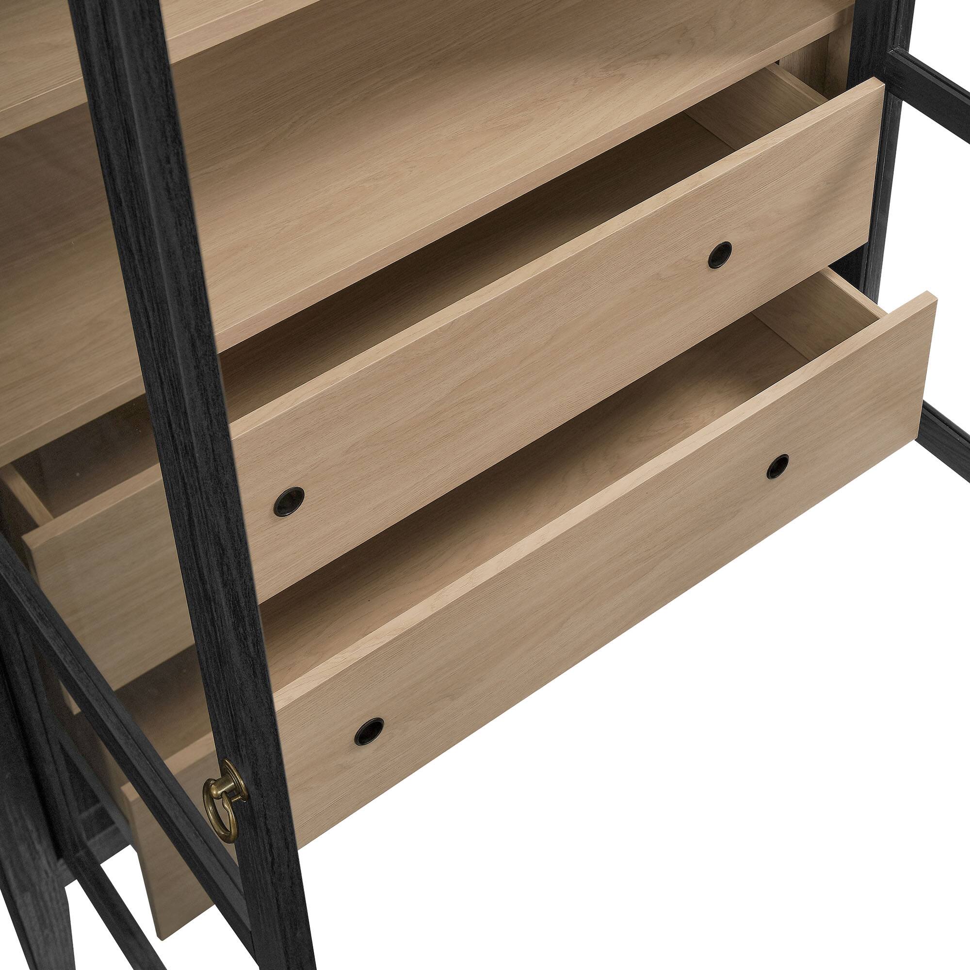 Alt View 6. Modway - Nolan 74" Tall Wide Arched Storage Display Cabinet by Modway - Black Oak.