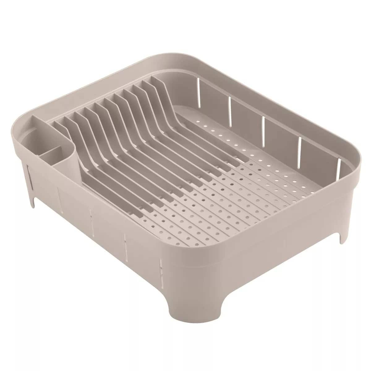 OU - Dish Drying Rack for Kitchen Counter, Freestanding Plastic Dish Strainer with Utensil Holder - Beige price history on PriceWatchPro