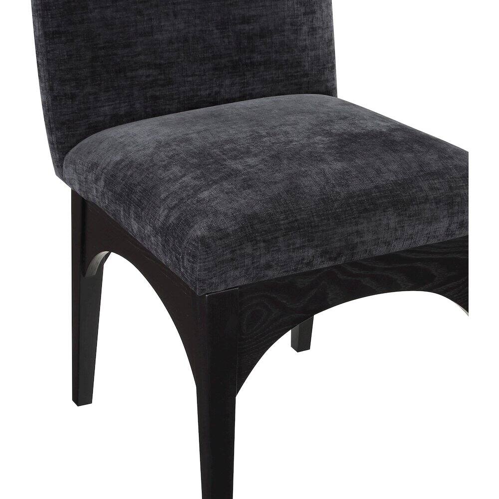 Alt View 4. Meridian Furniture - Waldorf Black Chenille Fabric Dining Chair - Black.
