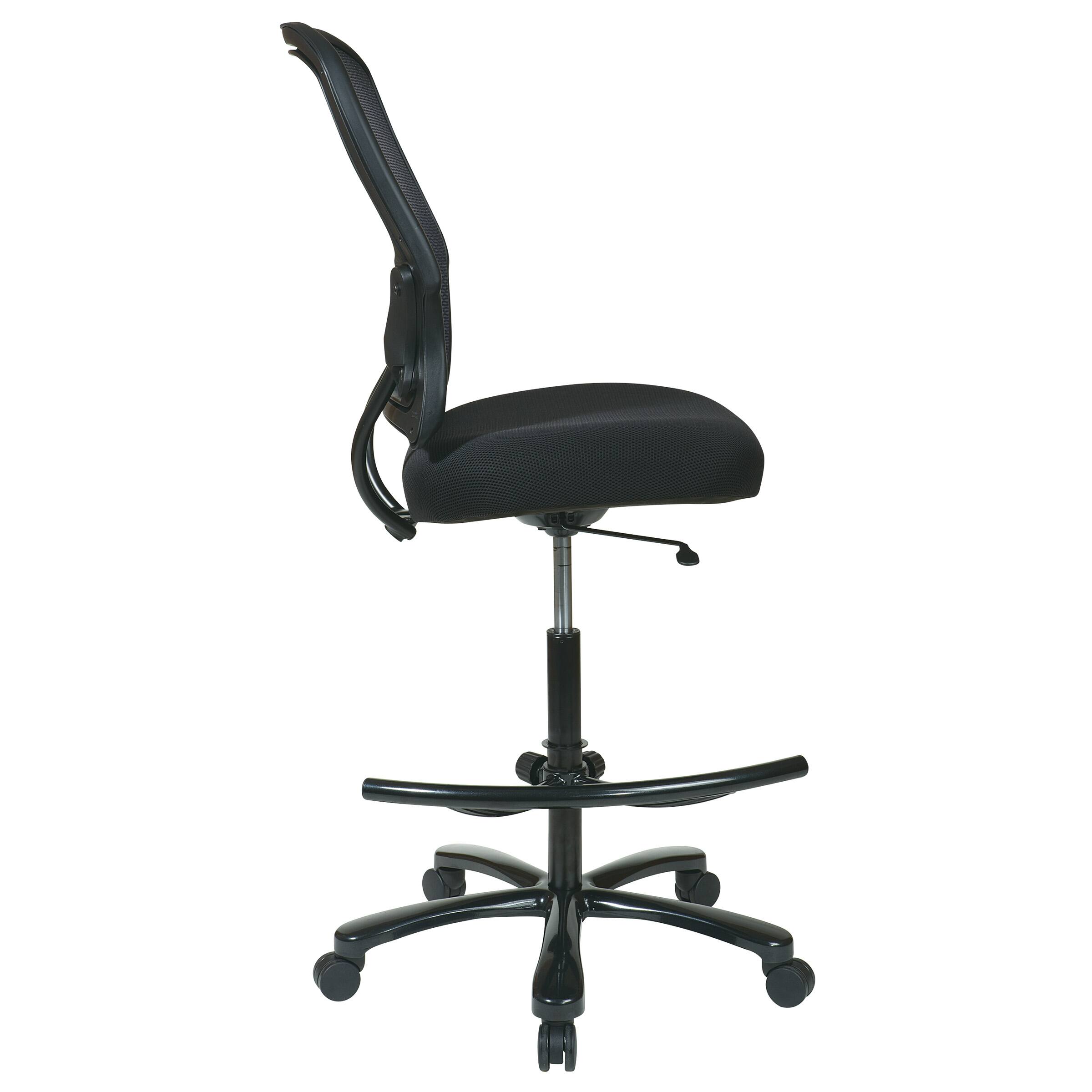 Left. Office Star Products - Big Man's AirGrid® Drafting Chair - Black.