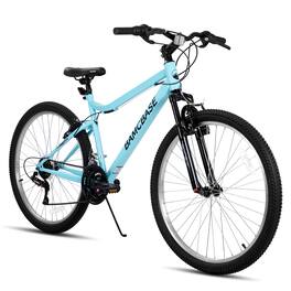 HILAND - BAMCBASE Lilac 26 inches Mountain Bike for Women, 18-Speed High-Tensile Steel Frame, Suspension Fork - Green