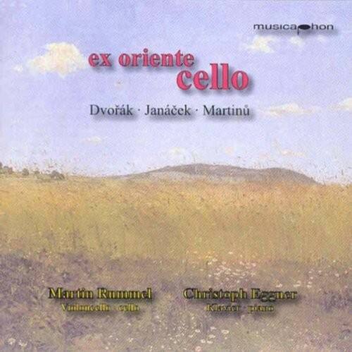 Sure, here is the corrected and grouped text:

---

**ex oriente cello**

**Dvořák • Janáček • Martinů**

**Martin Rummel**  
Violoncello

**Christoph Eggner**  
Piano

---

**musica hon**