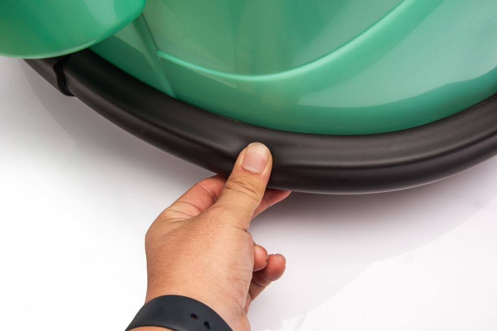 Alt View 3. BreeBe - 12V Kids ride on Bumper Car with Remote Control, LED Lights, Bluetooth, 360° Spin, Safety Belt, 2WD, Ages 1.5-5 - Blue-Green.