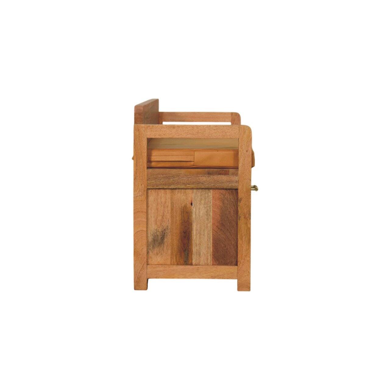 Alt View 4. Artisan Furniture - Artisan Furniture Solid Wood Oxford Oak-ish 2 Drawer Storage Bench, Upholstered, 2 Drawers, Brown - Brown.