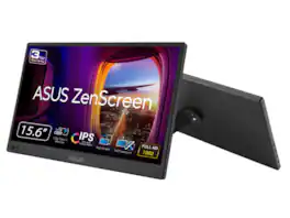 ASUS - ZenScreen 16" Portable Monitor (MB169CK) - Full HD, IPS, Dual USB-C, Eye Care, Anti-Glare, 360° Stand - Black