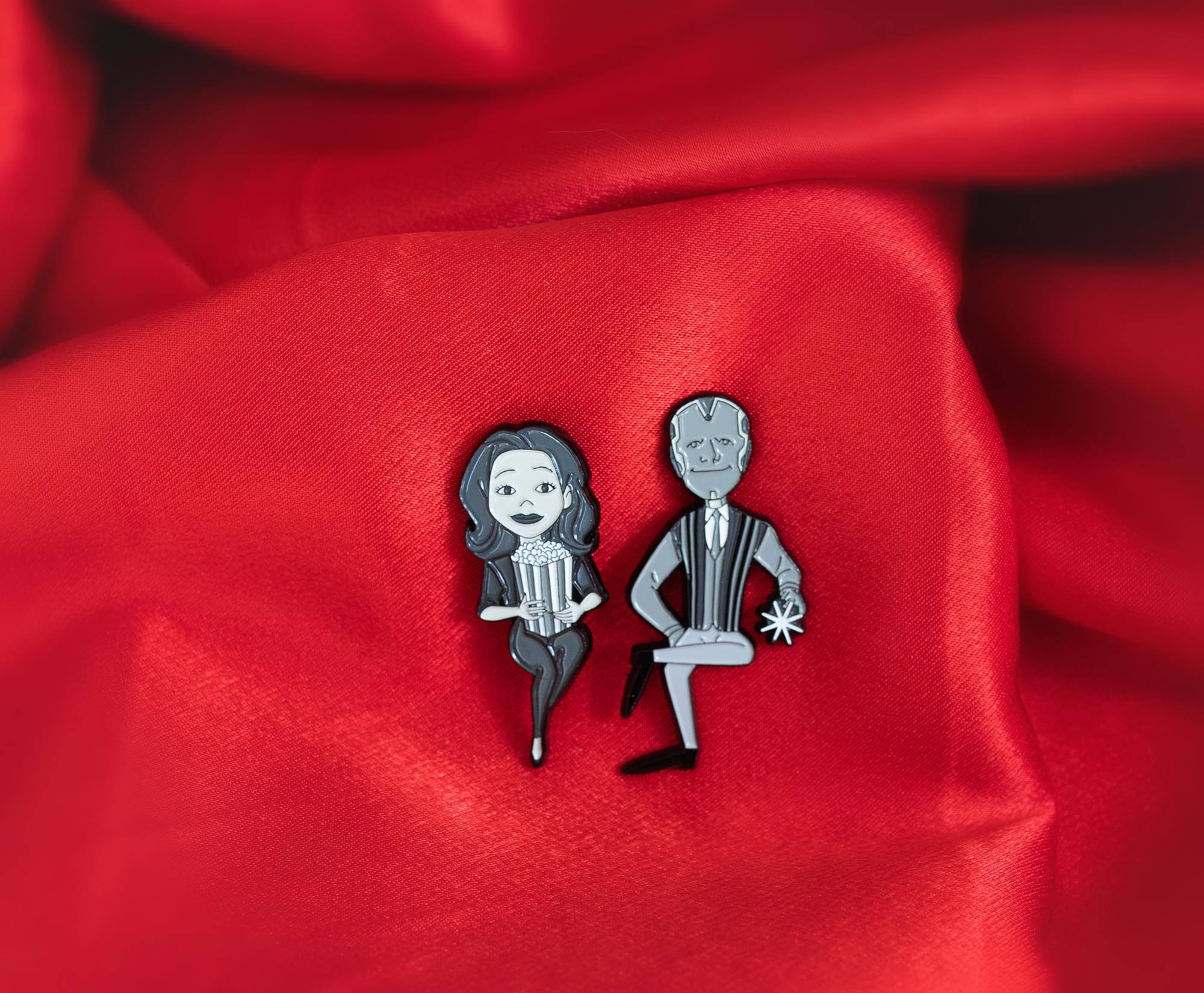 Alt View 4. SalesOne LLC - Marvel Studios WandaVision Collectible Enamel Pins | Set of 2 | Toynk Exclusive - Grey.