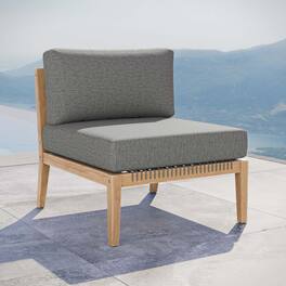 Clearwater Outdoor Patio Teak Wood Armless Chair by Modway - Gray Graphite