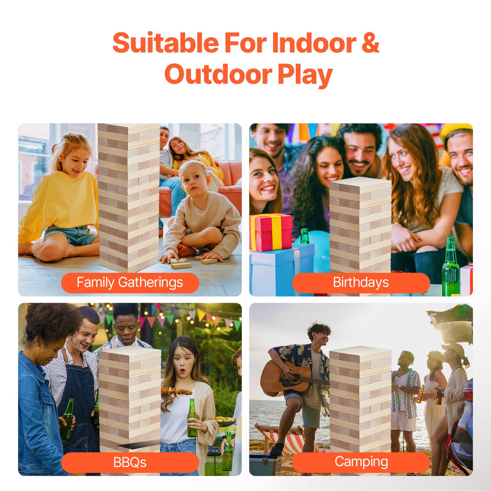 Suitable For Indoor & Outdoor Play

- Family Gatherings
- Birthdays
- BBQs
- Camping
