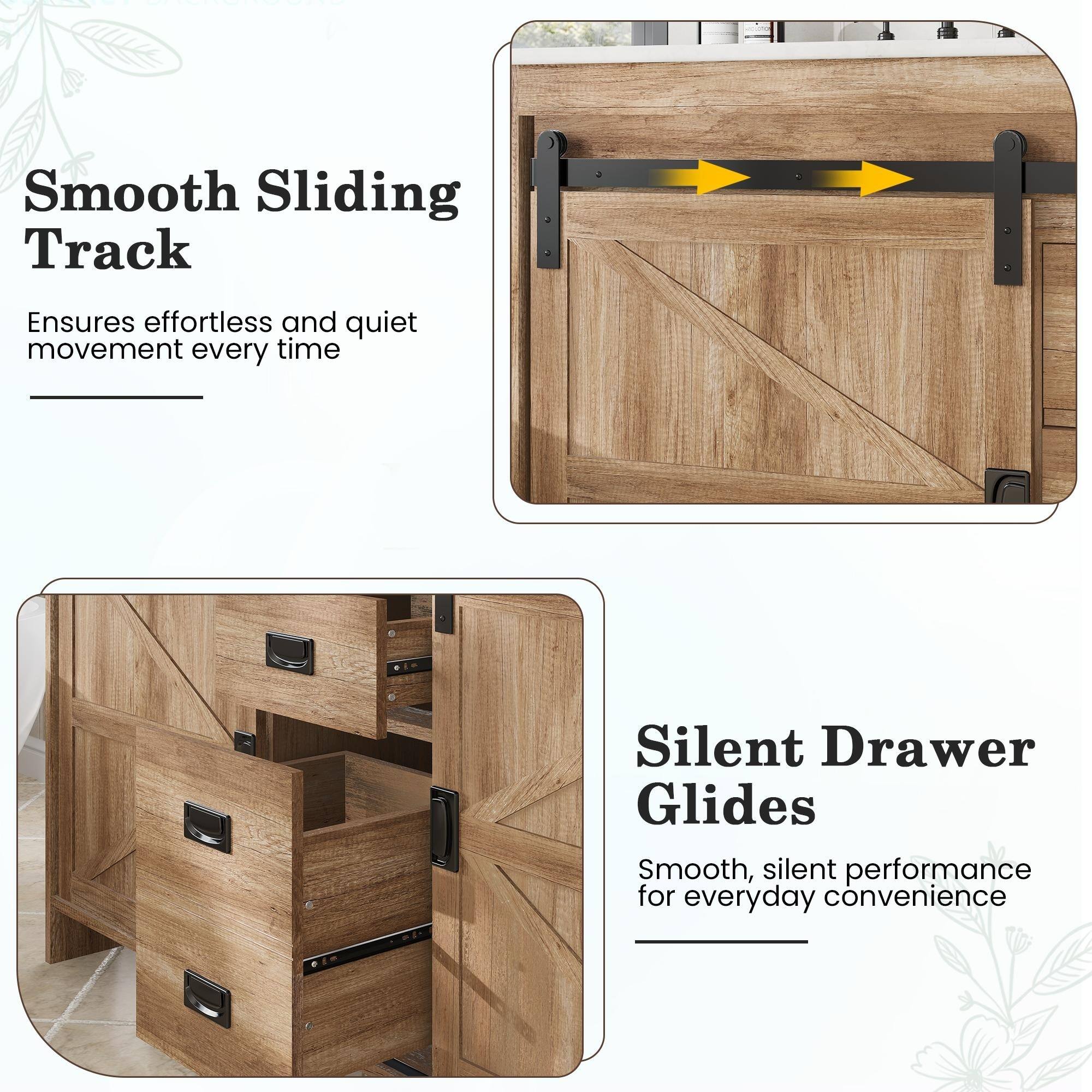 Smooth Sliding Track  
Ensures effortless and quiet movement every time  

Silent Drawer Glides  
Smooth, silent performance for everyday convenience
