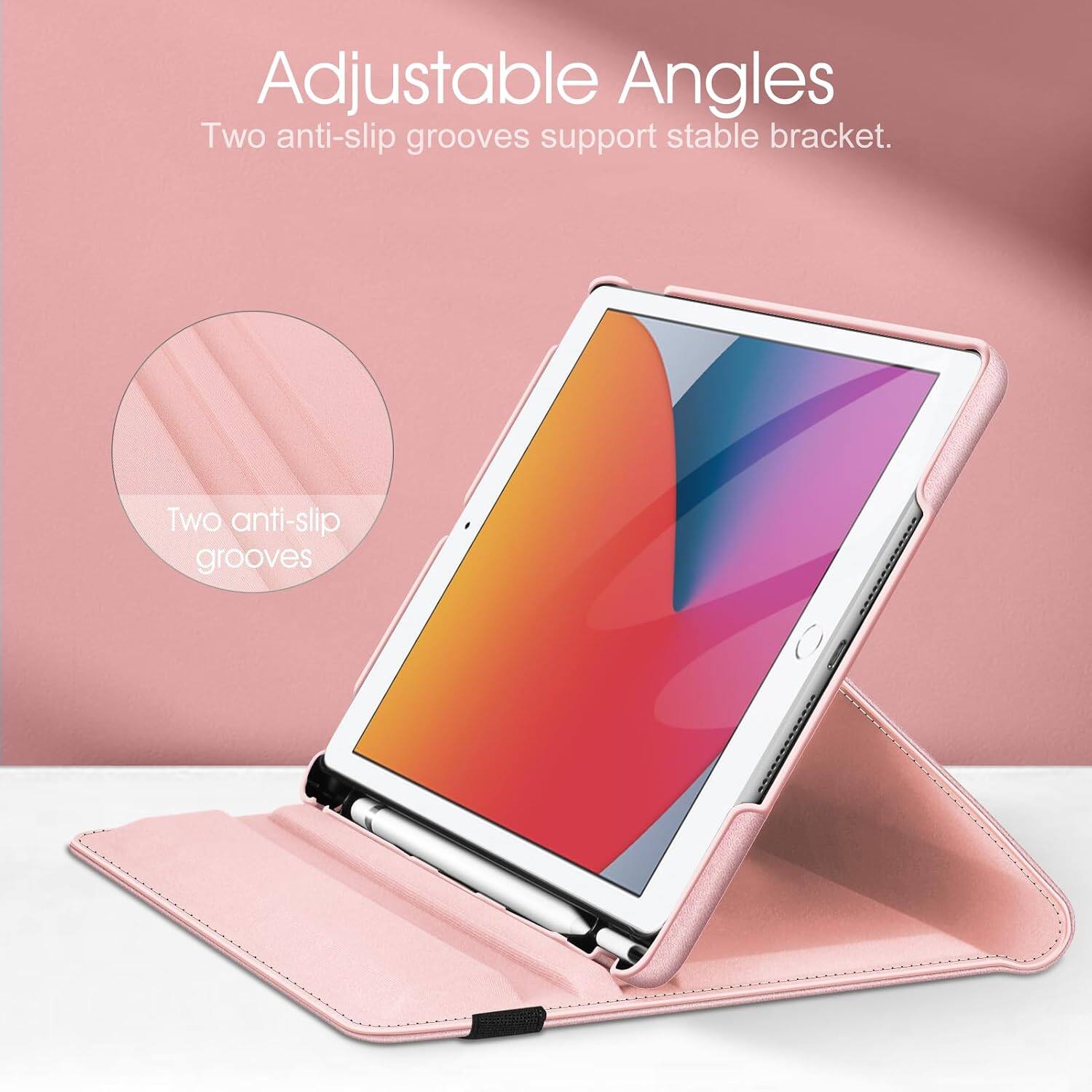 Adjustable Angles  
Two anti-slip grooves support stable bracket.  
Two anti-slip grooves