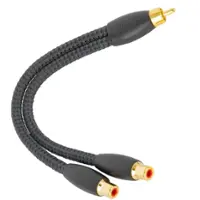 AudioQuest - FLX-X M22F RCA Splitter - 1 x Male RCA > 2 x Female RCA - Black - Front_Zoom