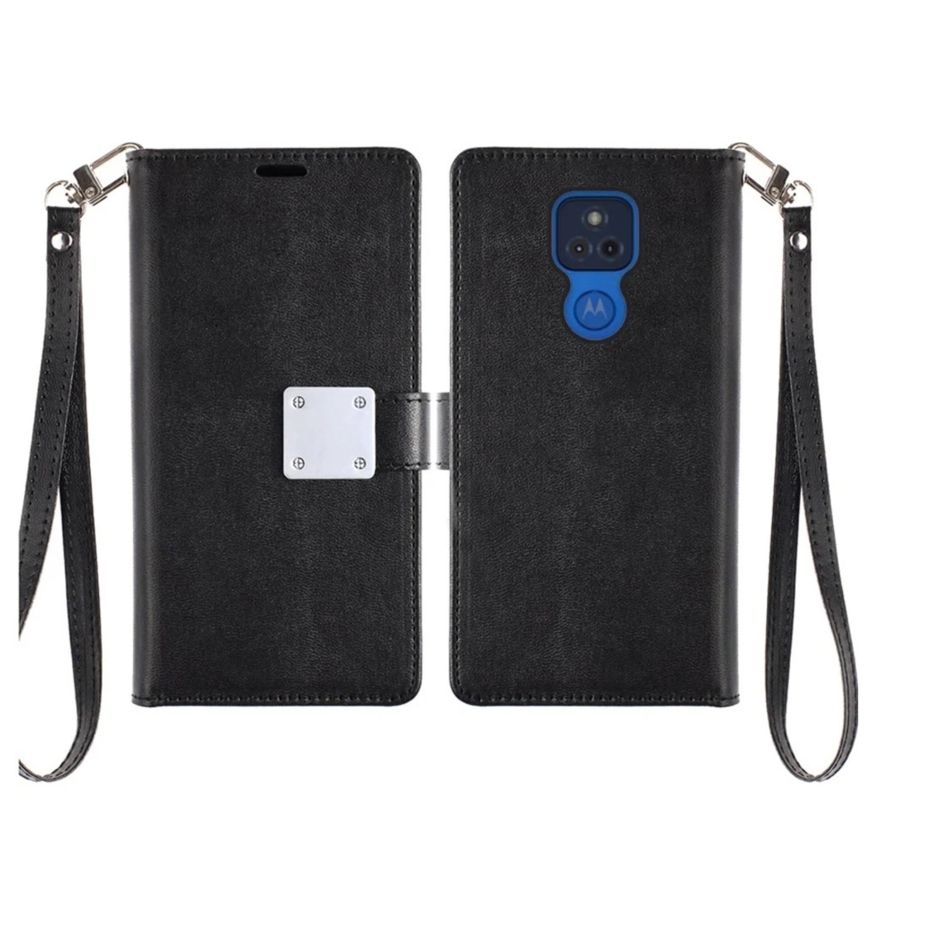 Left. Kitcheniva - Leather Wallet ID Card Holder Phone Case With Tempered Glass For iPhone 13 14 Purple - Purple.