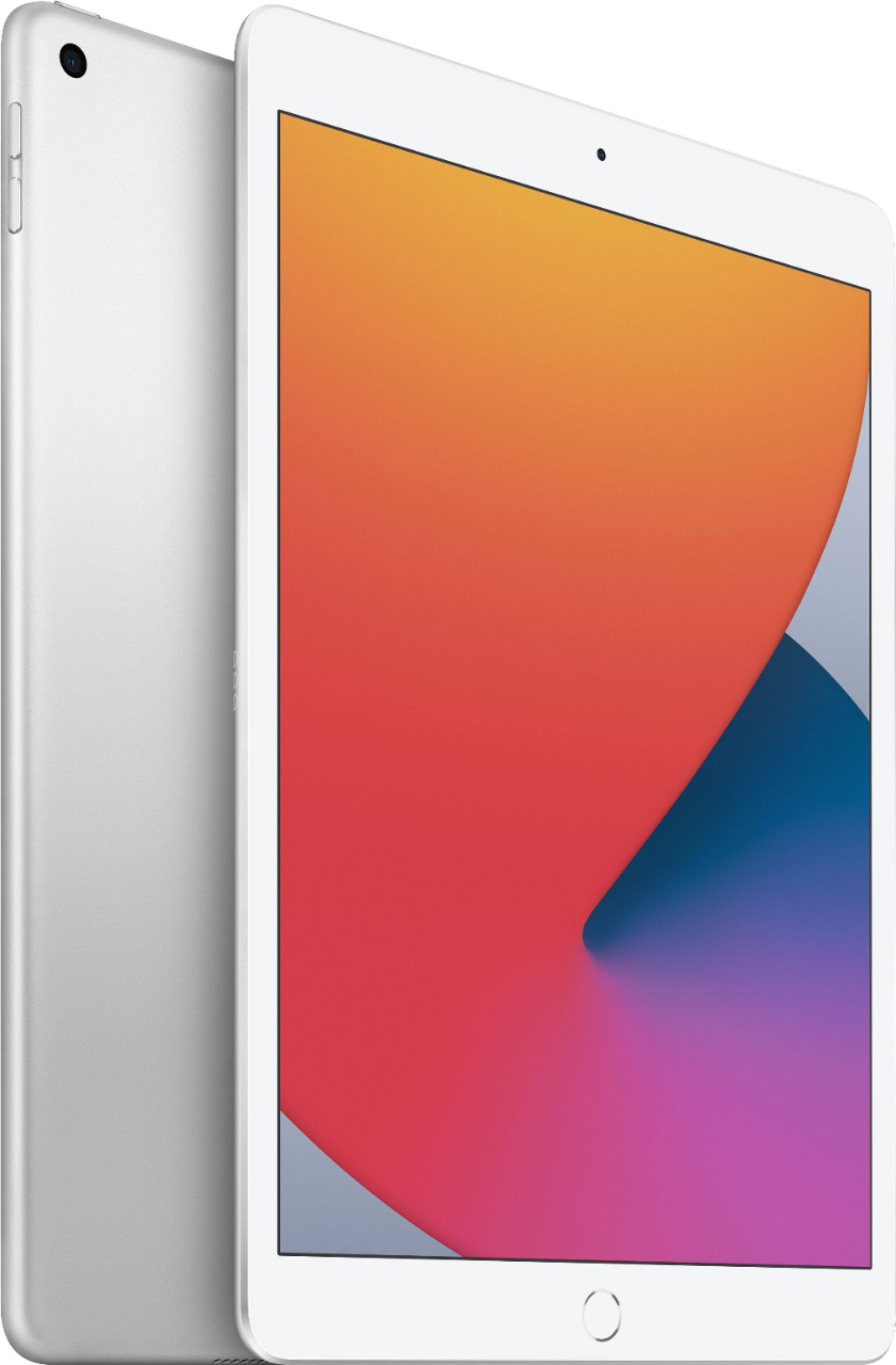 Alt View 1. Apple - Certified Refurbished 10.2-Inch iPad (8th Generation) (2020) Wi-Fi + Cellular - 32GB - Silver.
