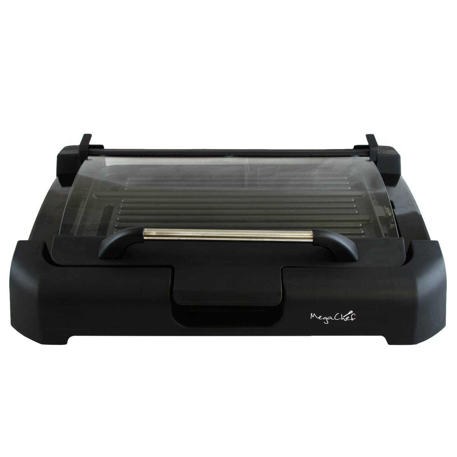 Alt View 5. MegaChef - Megachef Reversible Indoor Grill and Griddle with Removable Glass Lid - Black.