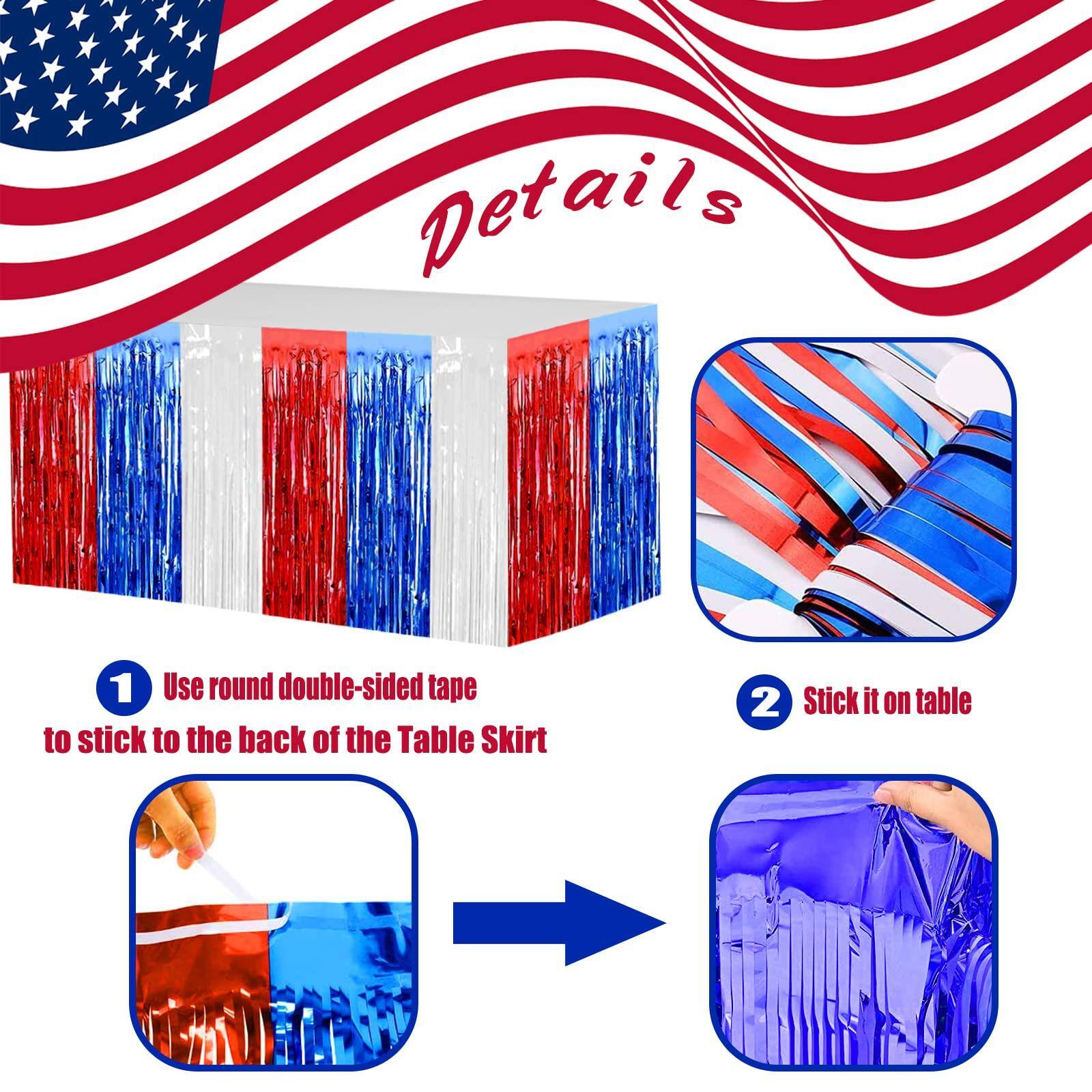 Dapper Styles Inch Metallic Foil Fringe Tinsel Table Skirts For ...