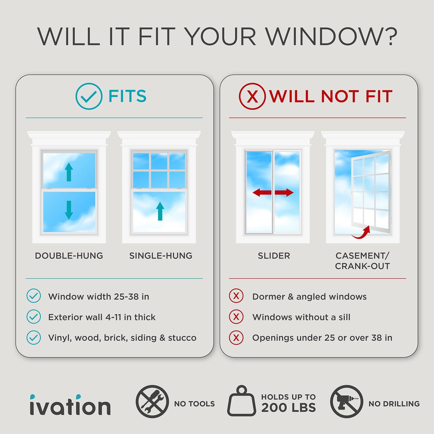 Ivation Window AC Mounting Bracket 19