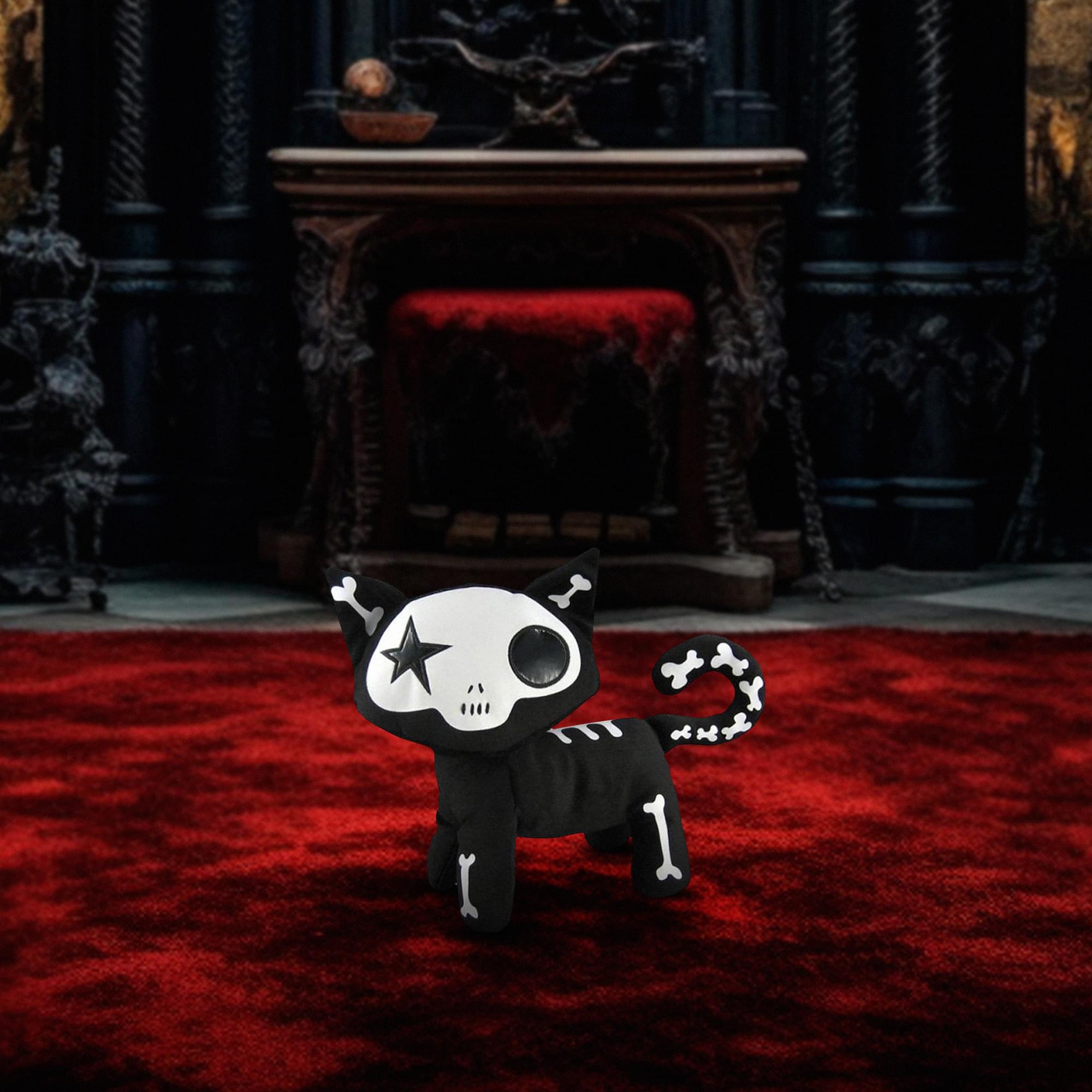 Alt View 1. Toynami - Emily the Strange 8 Inch Skele-Posse Plush | Mystery - Black.