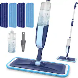 Schertz - Microfiber Spray Mop, Wet/Dry, 4 Reusable Pads, for Hardwood & Tile Floors