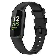 Front. StrapsCo - Active Band Silicone Rubber Watch Strap For Fitbit Inspire 3 (Short-Medium) - Black.