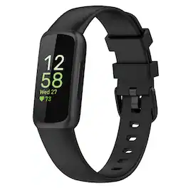 StrapsCo - Active Band Silicone Rubber Watch Strap For Fitbit Inspire 3 (Short-Medium) - Black