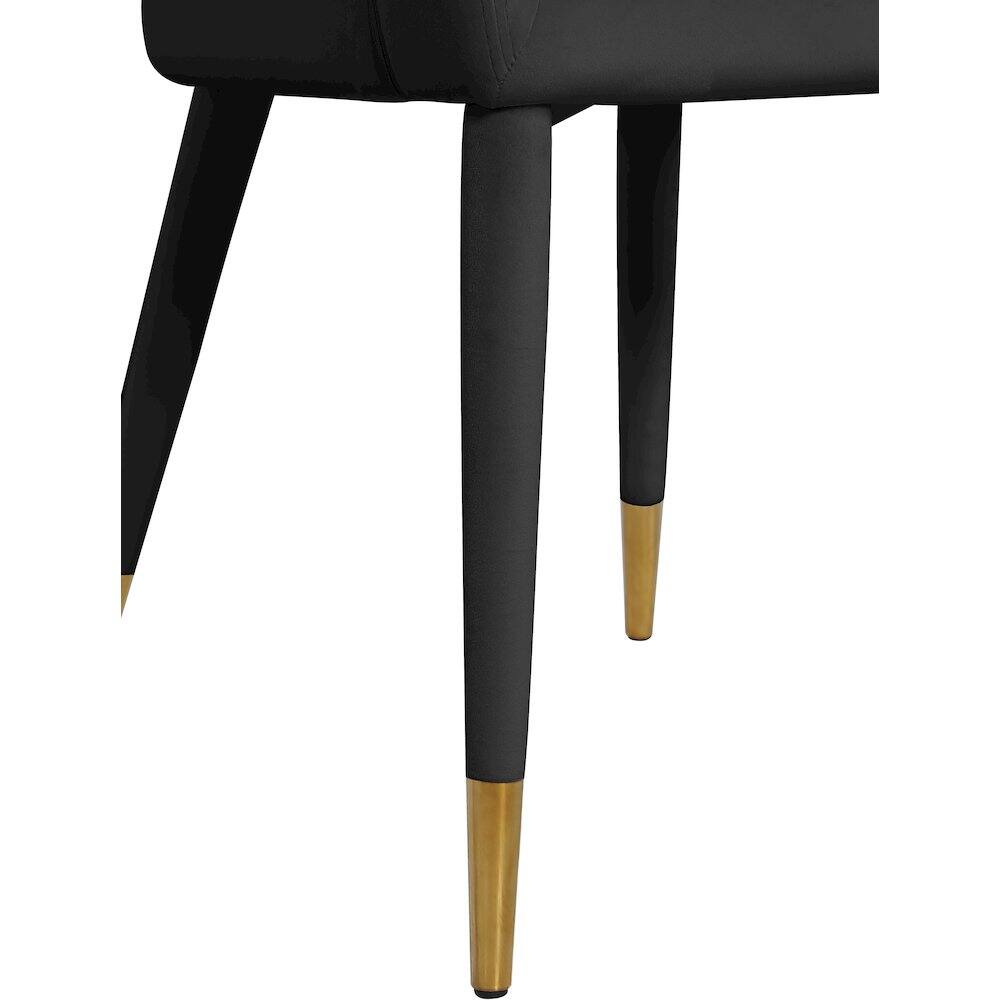 Alt View 4. Meridian Furniture - Destiny Black Velvet Dining Chair - Black.