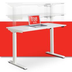 True Seating - Ergo Electric Height Adjustable Standing Desk - White - Front_Zoom
